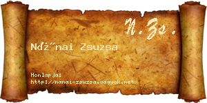 Nánai Zsuzsa névjegykártya